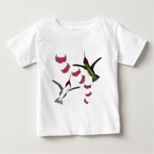 Kolibris Grunge-Herzen mit Flügeln Baby T-shirt