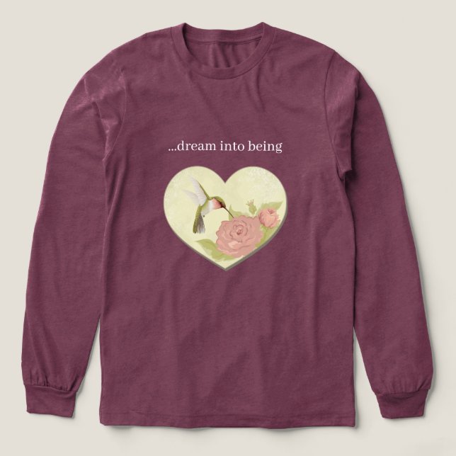 Kolibris Herz Traum Vogel Tri-Blend Shirt (Design Vorderseite)