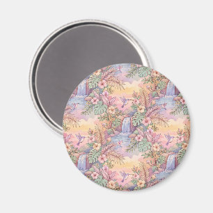 Kolibris Hibiskus Wasserfall Fröhlich Magnet