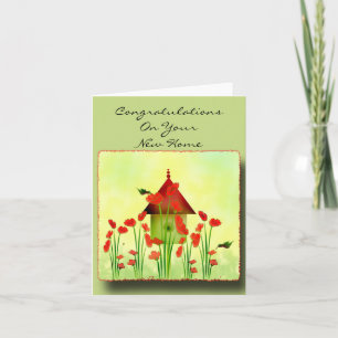 Kolibris in der Mohnblumen-Gruß-Karte Karte