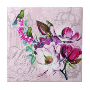 Kolibris Magnolien Keramikfliese