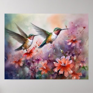 Kolibris Malerei Kunst Druck Poster