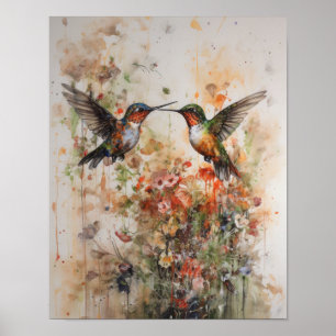 Kolibris Malerei Kunst Druck Poster