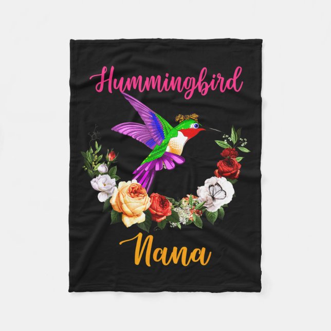 Kolibris Oma Blumen Vogel Fliege Liebhaber Mutter' Fleecedecke (Vorderseite)