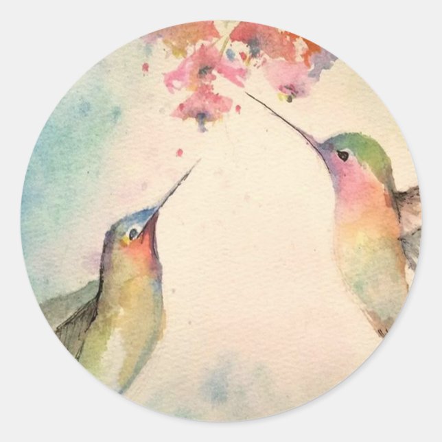 Kolibris Runder Aufkleber (Vorderseite)