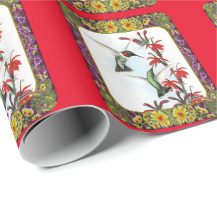 Kolibris und Blumen #5 Geschenkpapier