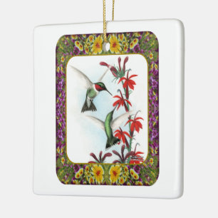 Kolibris und Blumen #5 Keramikornament