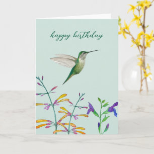 Kolibris und Blumen Karte