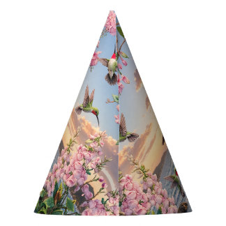 Kolibris und Blumen Landschaft Partyhütchen