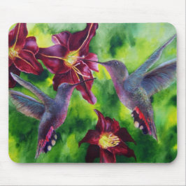 Kolibris und Lilienen-Mausunterlage Mousepad