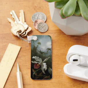 Kolibris und weiße Orchidee von Martin J. Heade Schlüsselanhänger