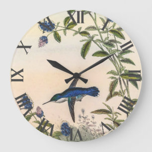 Kolibris von John Gould Große Wanduhr