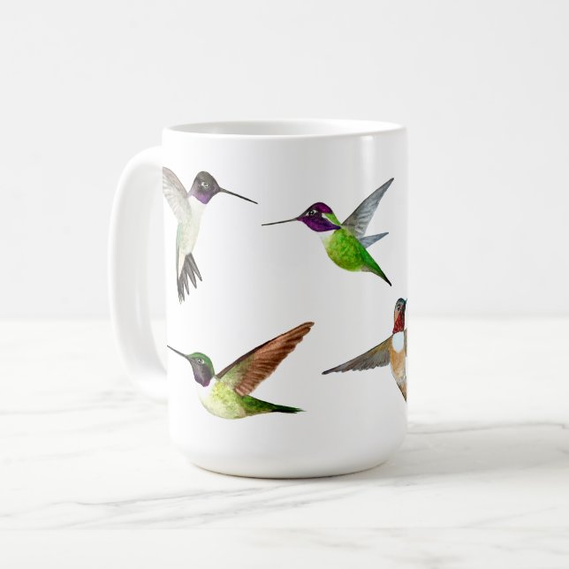 Kolibris von Kalifornien im Flug Kaffeetasse (Vorderseite Links)
