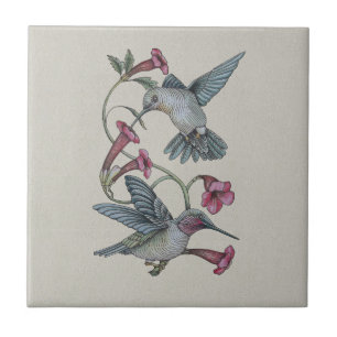 Kolibris & Weinreben Fliese