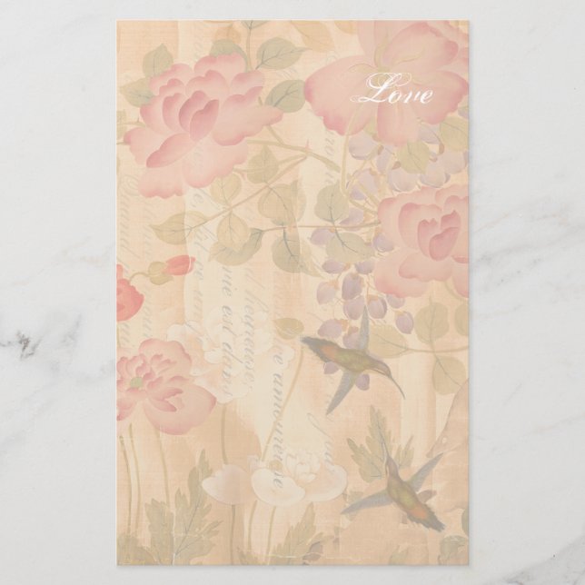 Kolibriswisteria-Rosen-Blumen-Blumengedicht Briefpapier (Vorderseite)