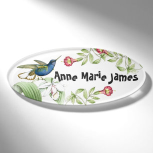 Kolibrivogel Blumen Florales Gartenschild Namenschild