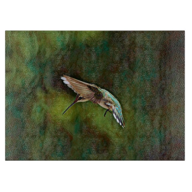 Kolibrivogel-Kunst-Glas-Schneidbrett Schneidebrett (Vorderseite)