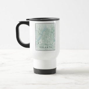 Kolkata Indien Stadtplan Minimales Design Kaffee Reisebecher