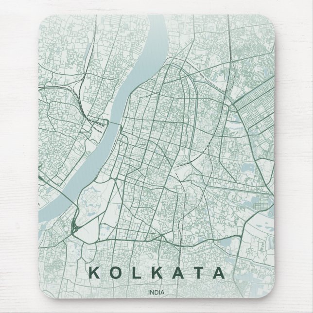 Kolkata Indien Stadtplan Minimales Design Mousepad (Vorne)
