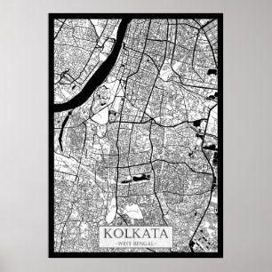 Kolkata Westbengalen Karte Poster