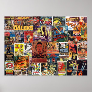 Kollage alter Science-Fiction-Filme Poster