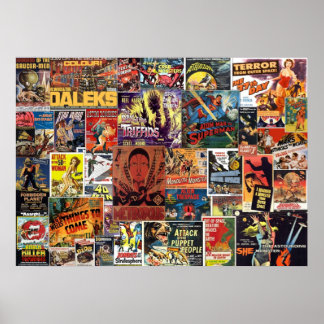 Kollage alter Science-Fiction-Filme Poster