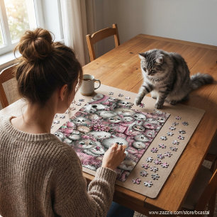 Kollage-Jigsaw-Puzzle mit niedlichen Katzen Puzzle