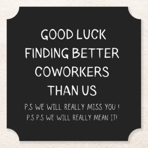 Kollege Verlasse Coworker Verlassend Funny New Job Untersetzer