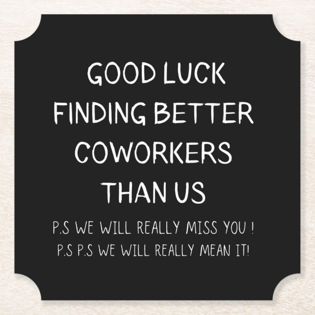 Kollege Verlasse Coworker Verlassend Funny New Job Untersetzer (Vorderseite)
