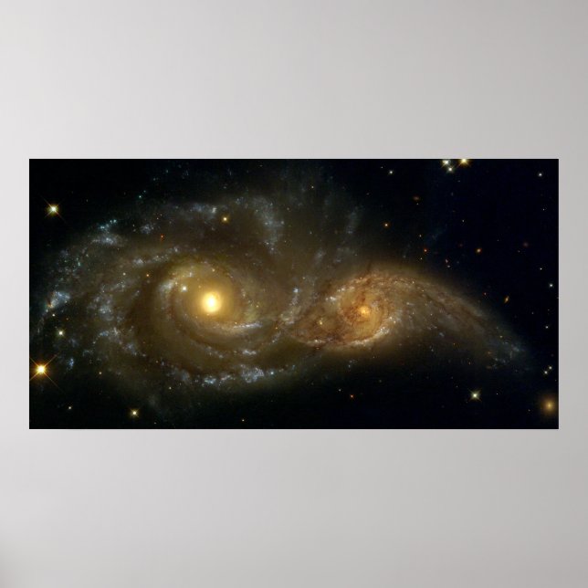 Kollidierende Galaxien NGC 2207 IC 2163 vom Hubble Poster (Vorne)