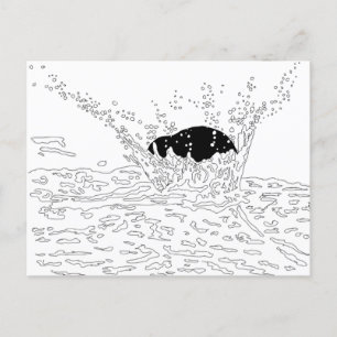 Kollision, Splash Illustration Postkarte