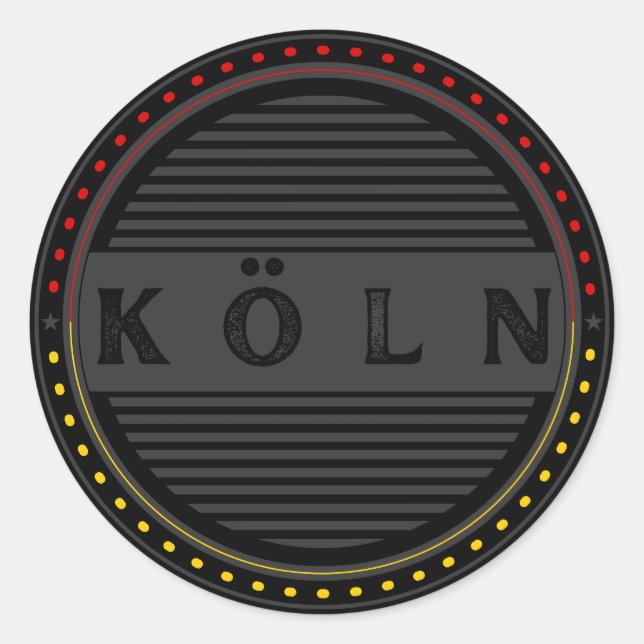 Köln City Pride Emblem – Deutsche Identität Runder Aufkleber (Vorderseite)
