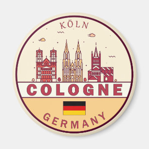 Köln City Skyline Emblem Magnet