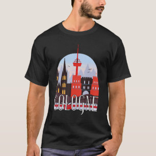 Köln City Skyline Silhouette Kontur Sk T-Shirt