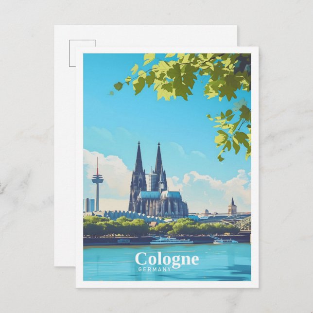 Köln Deutschland Art Vintage Reise Postkarte (Vorne/Hinten)