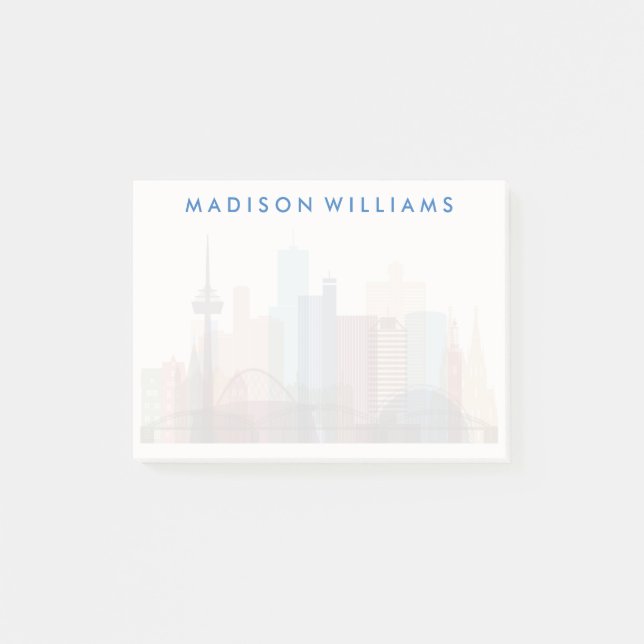 Köln, Deutschland| City Skyline Post-it Klebezettel (Vorderseite)