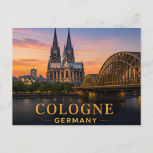 Köln Deutschland Ikonische Rhein-Reiseziel Postkarte