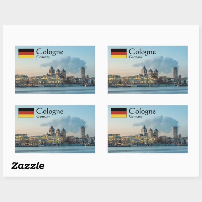 Köln Deutschland Rechteckiger Aufkleber (Blatt)