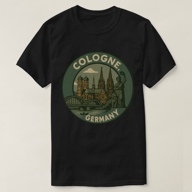 Köln Deutschland Stadt Kunst T-Shirt (Design vorne)