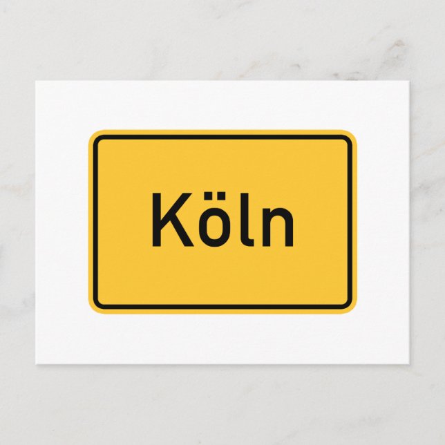 Köln, Deutschland Straßenzeichen Postkarte (Vorderseite)