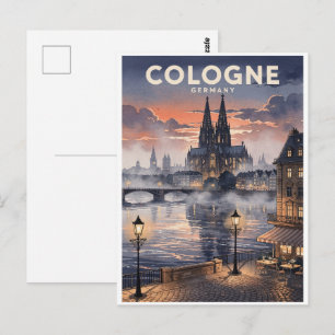 Köln Deutschland Vintage Reise Postkarte