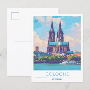Köln Deutschland Vintage Reise Postkarte