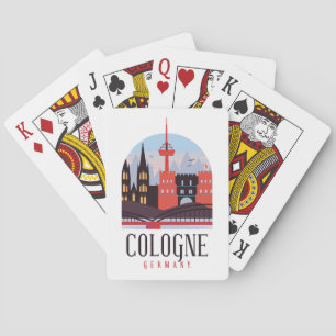 Köln Deutschland Vintage Skyline Reise Spielkarten