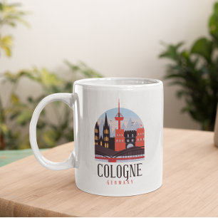 Köln Deutschland Vintage-Stadtansicht Kaffeetasse