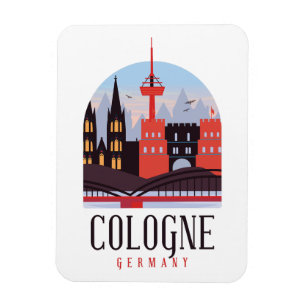 Köln Deutschland Vintage-Stadtansicht Magnet
