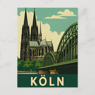 🌉 KÖLN — Dom und Rheinbrücke Postkarte