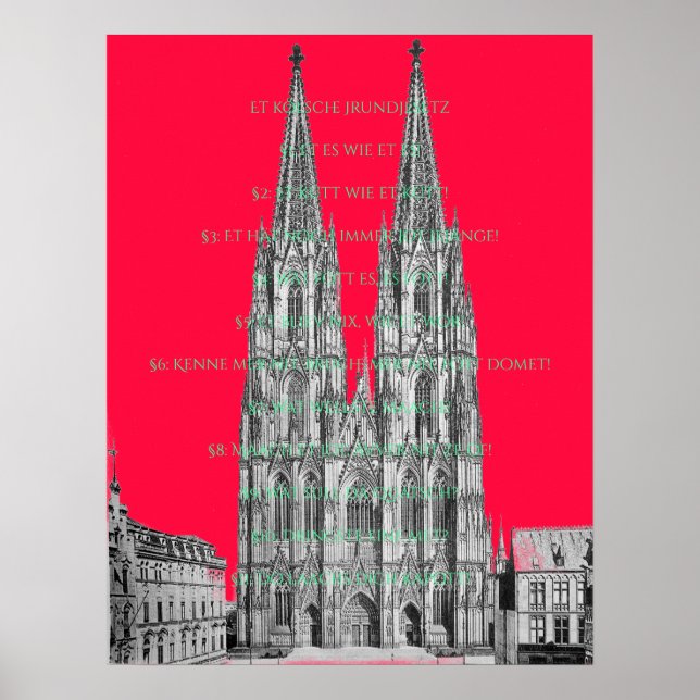 Köln Dome Köln Köln Köln Kölsches Grundgesetz Poster (Vorne)