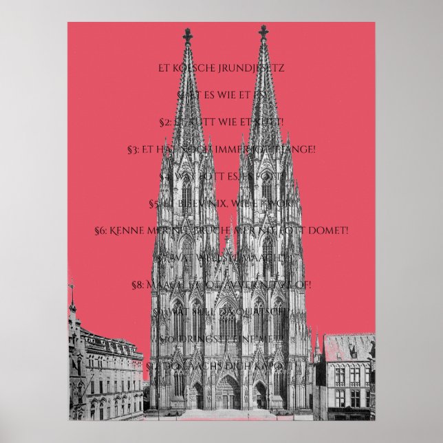 Köln Dome Köln Köln Köln Kölsches Grundgesetz Poster (Vorne)