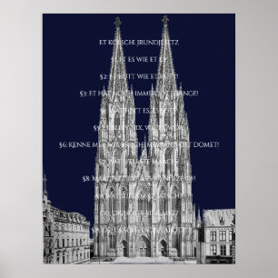 Köln Dome Köln Köln Köln Kölsches Grundgesetz Poster