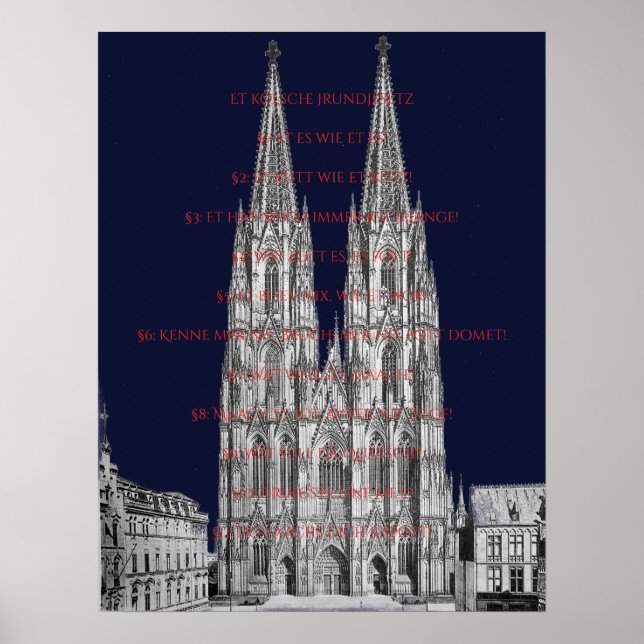 Köln Dome Köln Köln Köln Kölsches Grundgesetz Poster (Vorne)